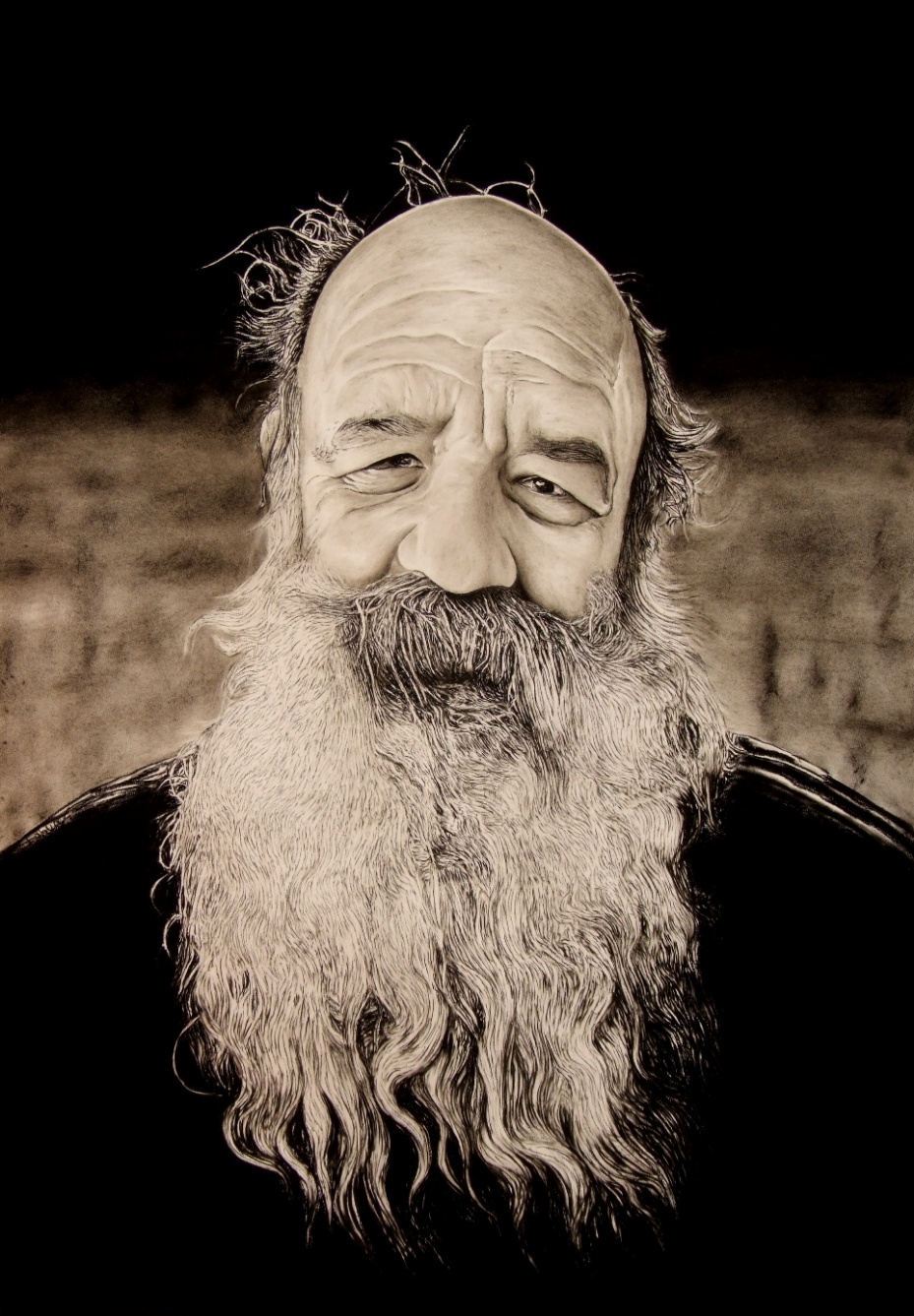 Retrato al pastel del Chinchachoma por Miguel Ángel Tahual